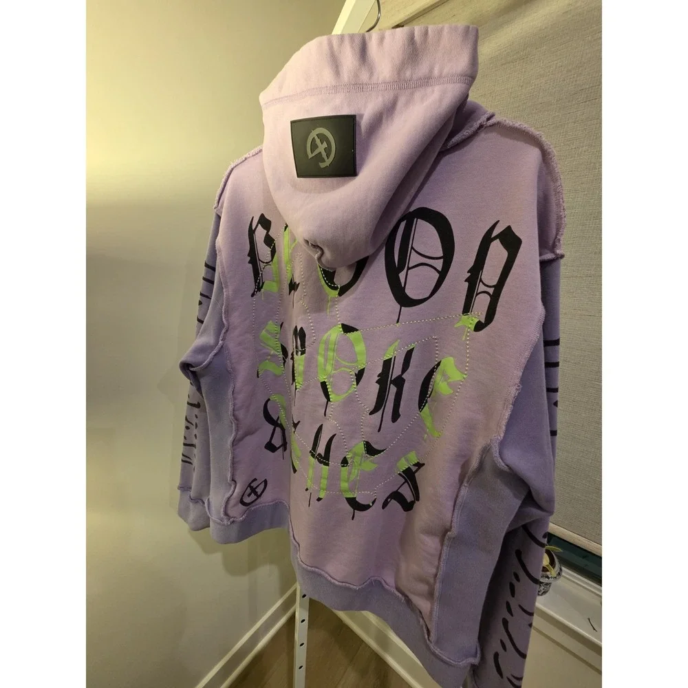 GALA‎ Hoodie Mens XL Purple Green Graphic Streetwear Y2K